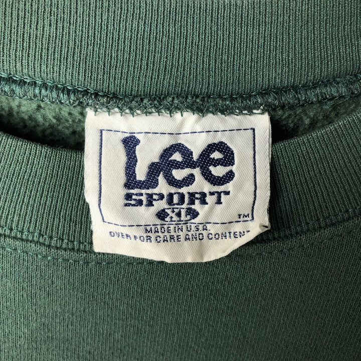 Vintage 90'S Lee SPORT printed sweatshirt, made in the USA, men's size XL cotton green type Vintage Second Hand