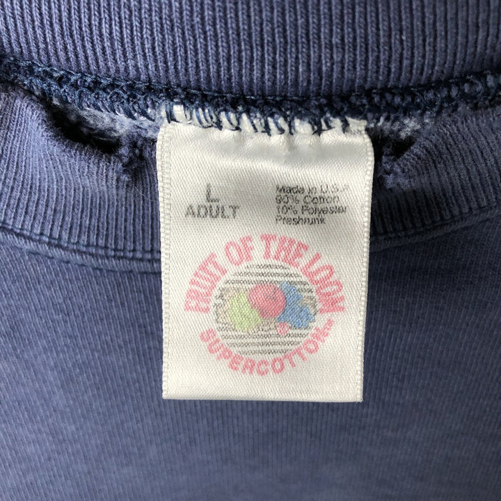 90'S Fruit of the Loom Super Cotton University of Michigan College Sweatshirt, Made in USA, Men's Size L cotton navy blue type Vintage Second Hand