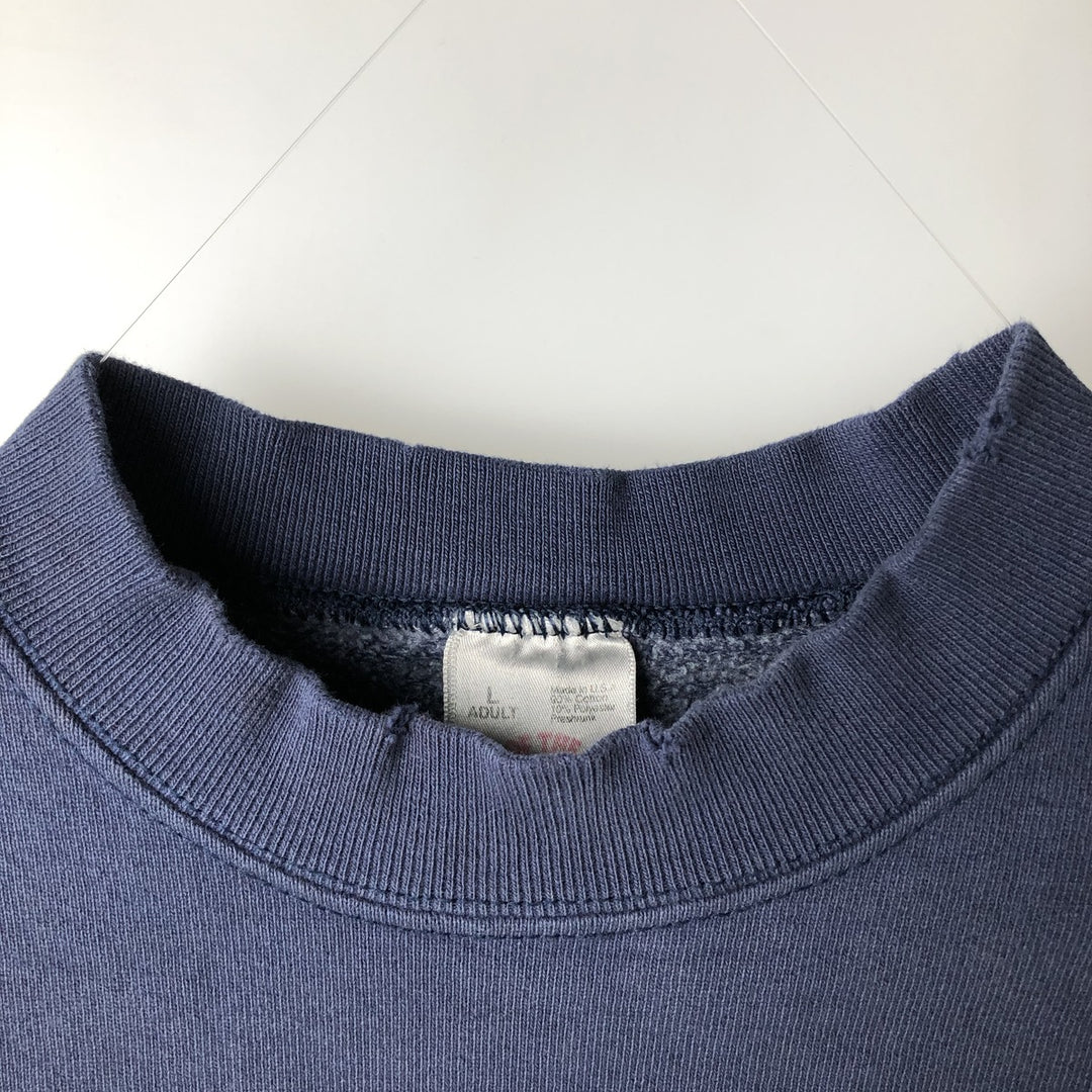 90'S Fruit of the Loom Super Cotton University of Michigan College Sweatshirt, Made in USA, Men's Size L cotton navy blue type Vintage Second Hand