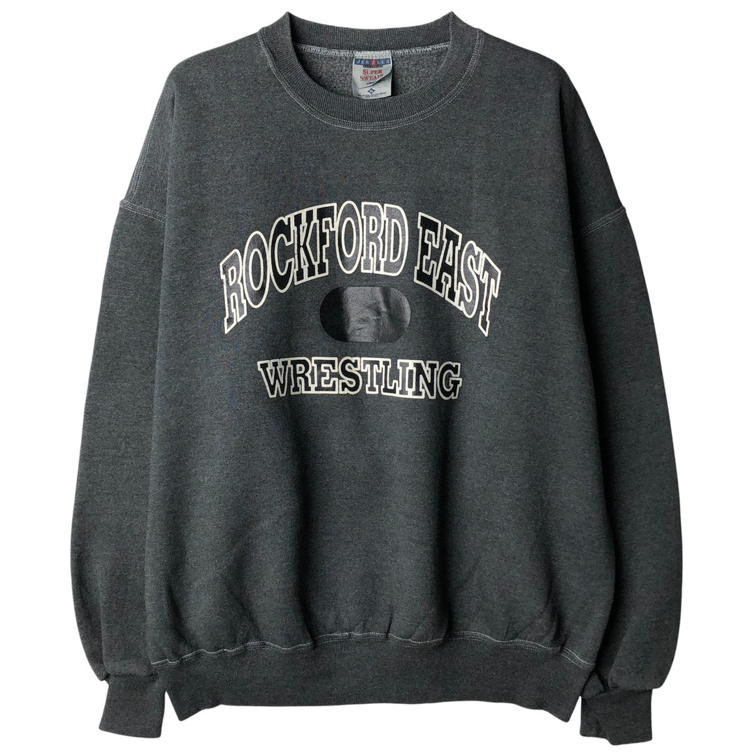 Vintage 90'S Jerzees Super Sweats college sweatshirt, made in the USA, men's size XL cotton black type Vintage Second Hand