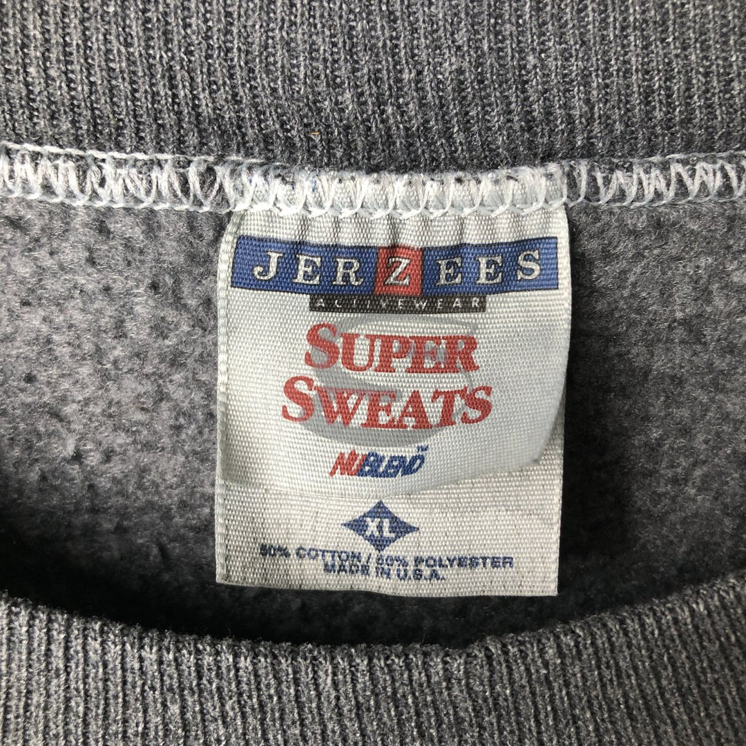 Vintage 90'S Jerzees Super Sweats college sweatshirt, made in the USA, men's size XL cotton black type Vintage Second Hand