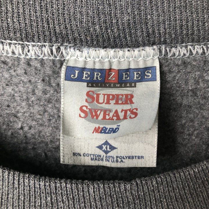 Vintage 90'S Jerzees Super Sweats college sweatshirt, made in the USA, men's size XL cotton black type Vintage Second Hand