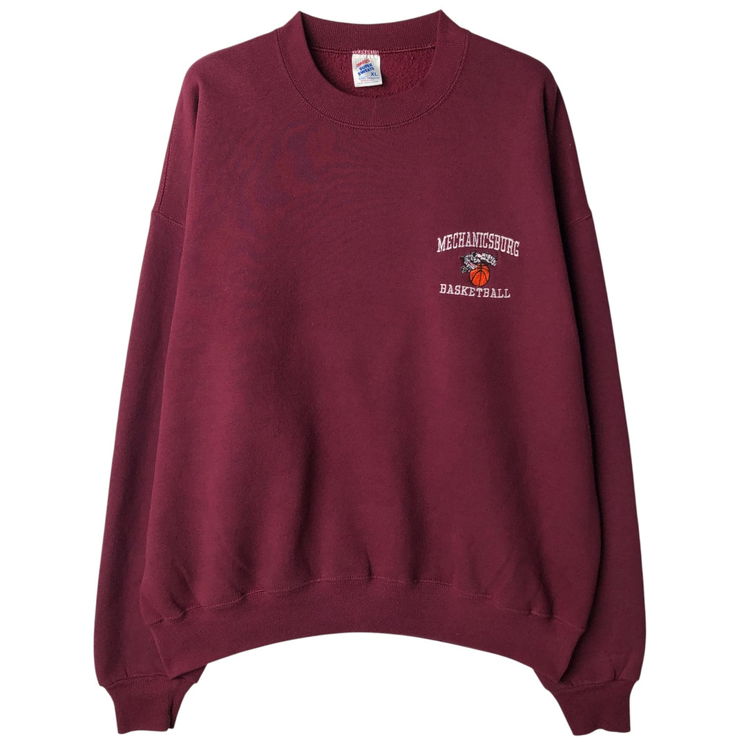 Vintage 80s-90'S Jerzees Super Sweats college sweatshirt, made in the USA, men's size XL cotton Red type red-purple Vintage Second Hand