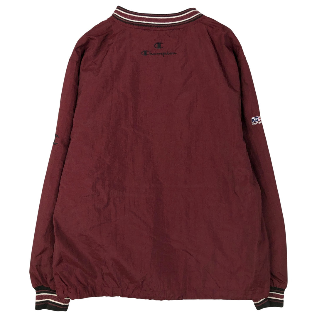 90s-00'S Champion V-neck nylon pullover, men's size S Nylon wine-red Vintage Second Hand