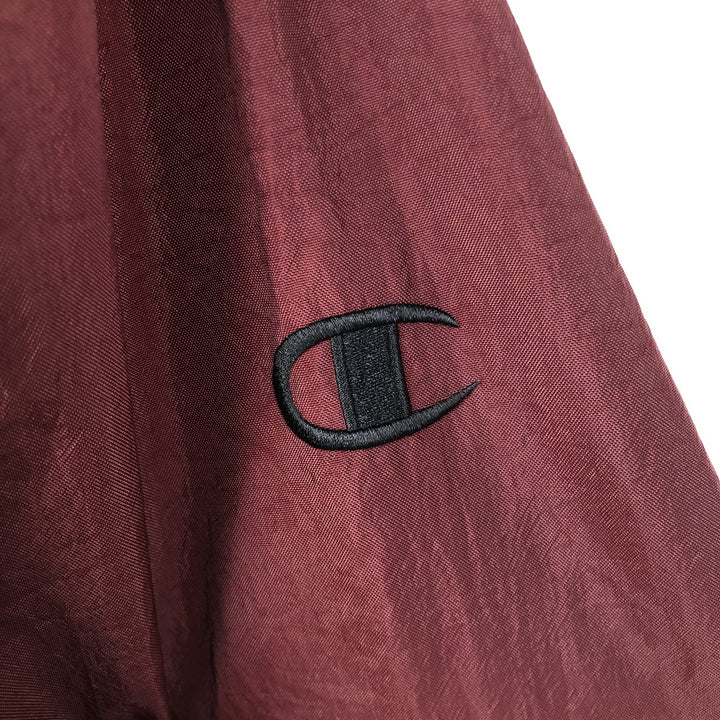 90s-00'S Champion V-neck nylon pullover, men's size S Nylon wine-red Vintage Second Hand