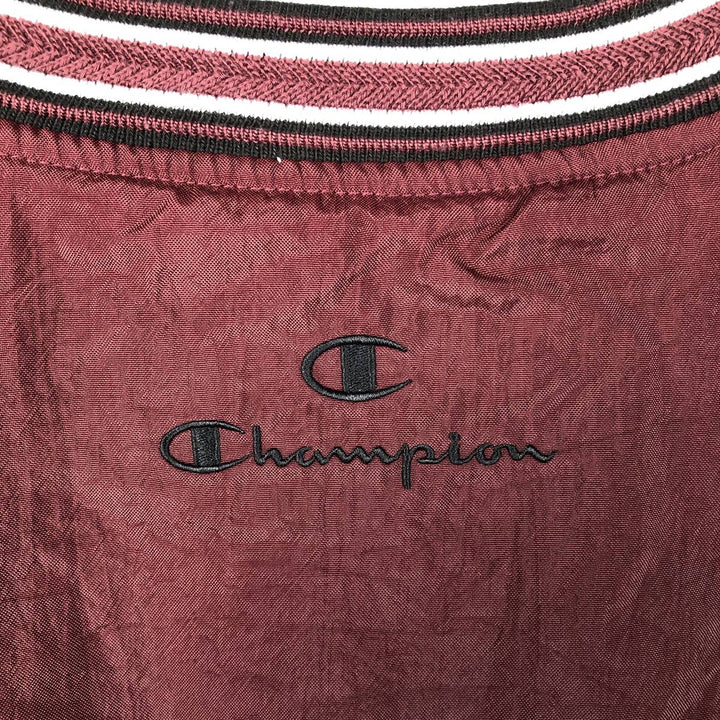 90s-00'S Champion V-neck nylon pullover, men's size S Nylon wine-red Vintage Second Hand