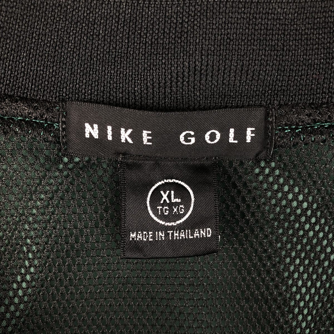 90s~00'S Nike Golf V-neck warm-up pullover, men's XL size polyester green type Vintage Second Hand