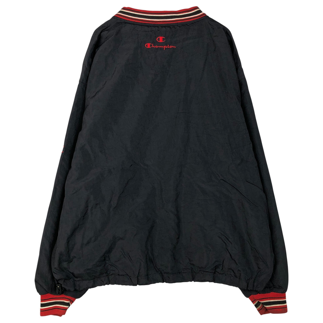 90s-00'S Champion V-neck nylon pullover, men's XL Nylon black type Vintage Second Hand