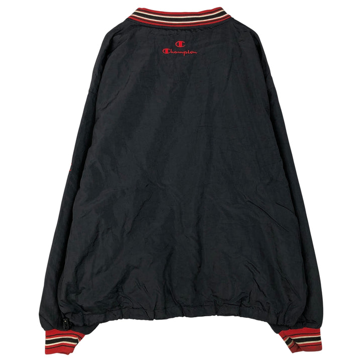 90s-00'S Champion V-neck nylon pullover, men's XL Nylon black type Vintage Second Hand