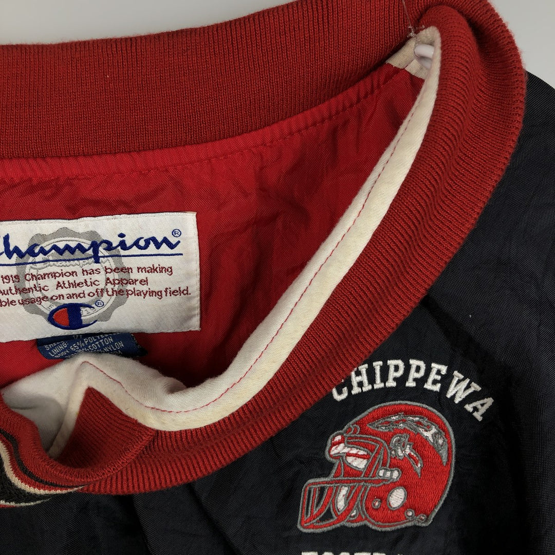 90s-00'S Champion V-neck nylon pullover, men's XL Nylon black type Vintage Second Hand