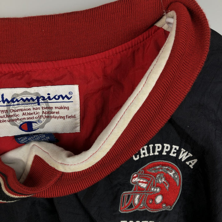 90s-00'S Champion V-neck nylon pullover, men's XL Nylon black type Vintage Second Hand