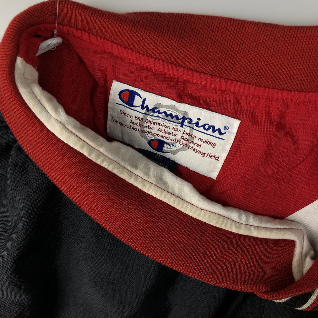 90s-00'S Champion V-neck nylon pullover, men's XL Nylon black type Vintage Second Hand