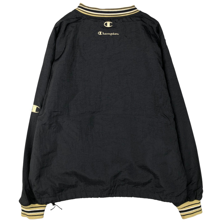 90s-00'S Champion V-neck warm-up pullover, men's size M polyester black type Vintage Second Hand