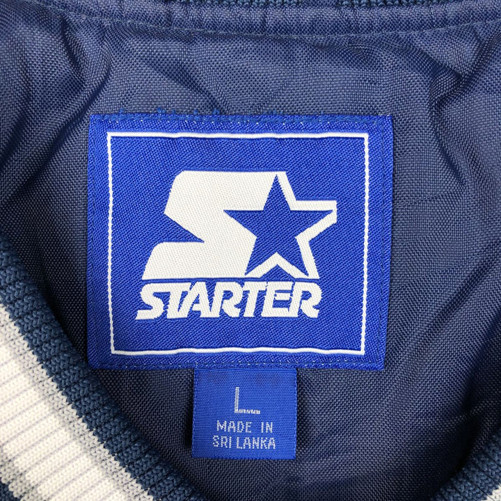 90'S Starter V-neck nylon pullover, men's size L, vintage Nylon navy blue type Vintage Second Hand