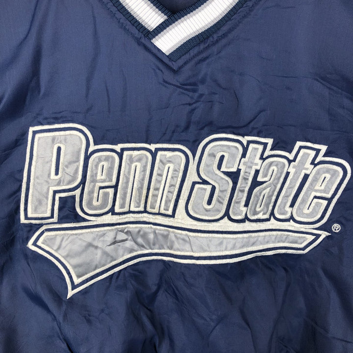 90'S Starter V-neck nylon pullover, men's size L, vintage Nylon navy blue type Vintage Second Hand