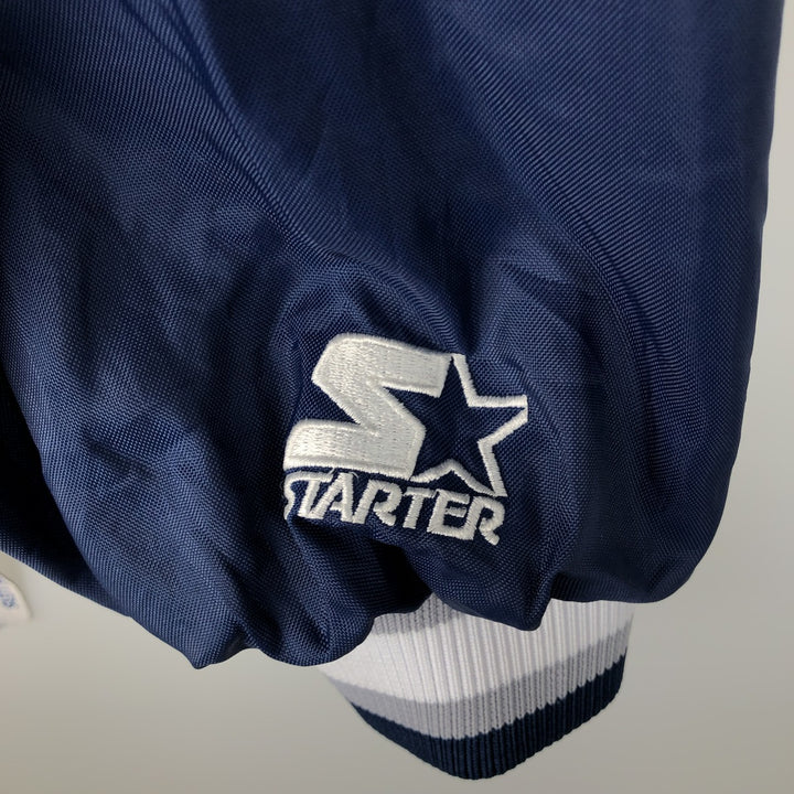 90'S Starter V-neck nylon pullover, men's size L, vintage Nylon navy blue type Vintage Second Hand