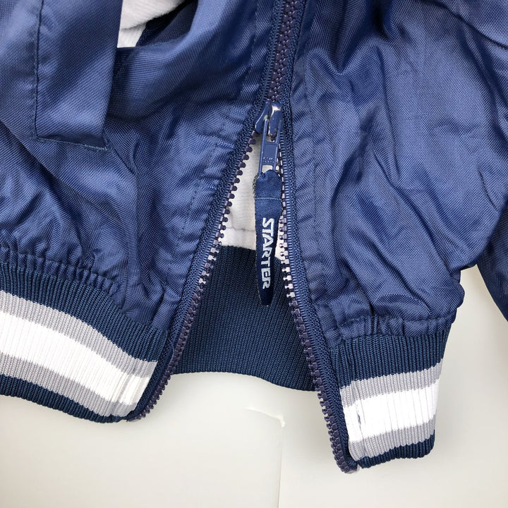90'S Starter V-neck nylon pullover, men's size L, vintage Nylon navy blue type Vintage Second Hand