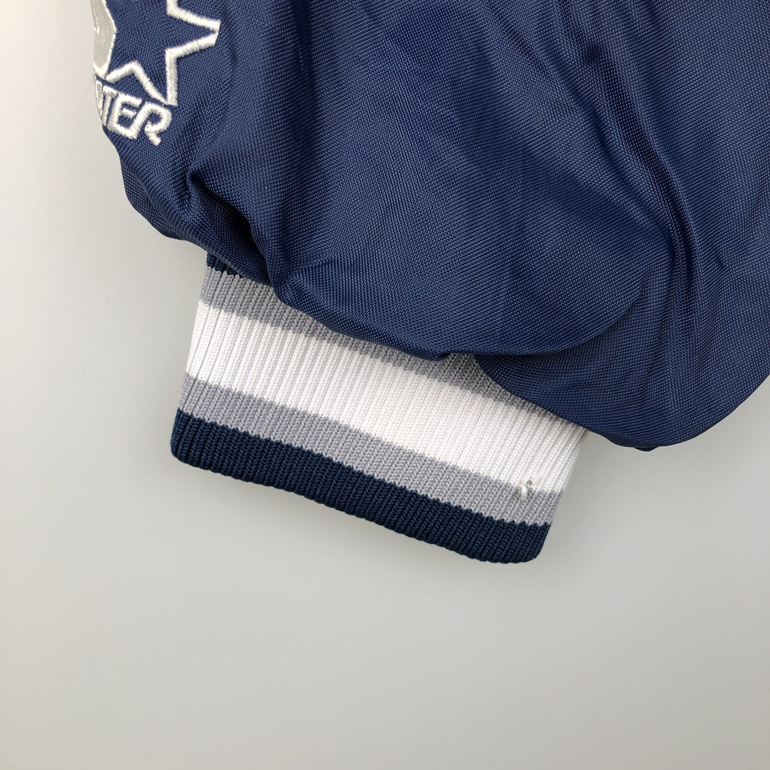 90'S Starter V-neck nylon pullover, men's size L, vintage Nylon navy blue type Vintage Second Hand