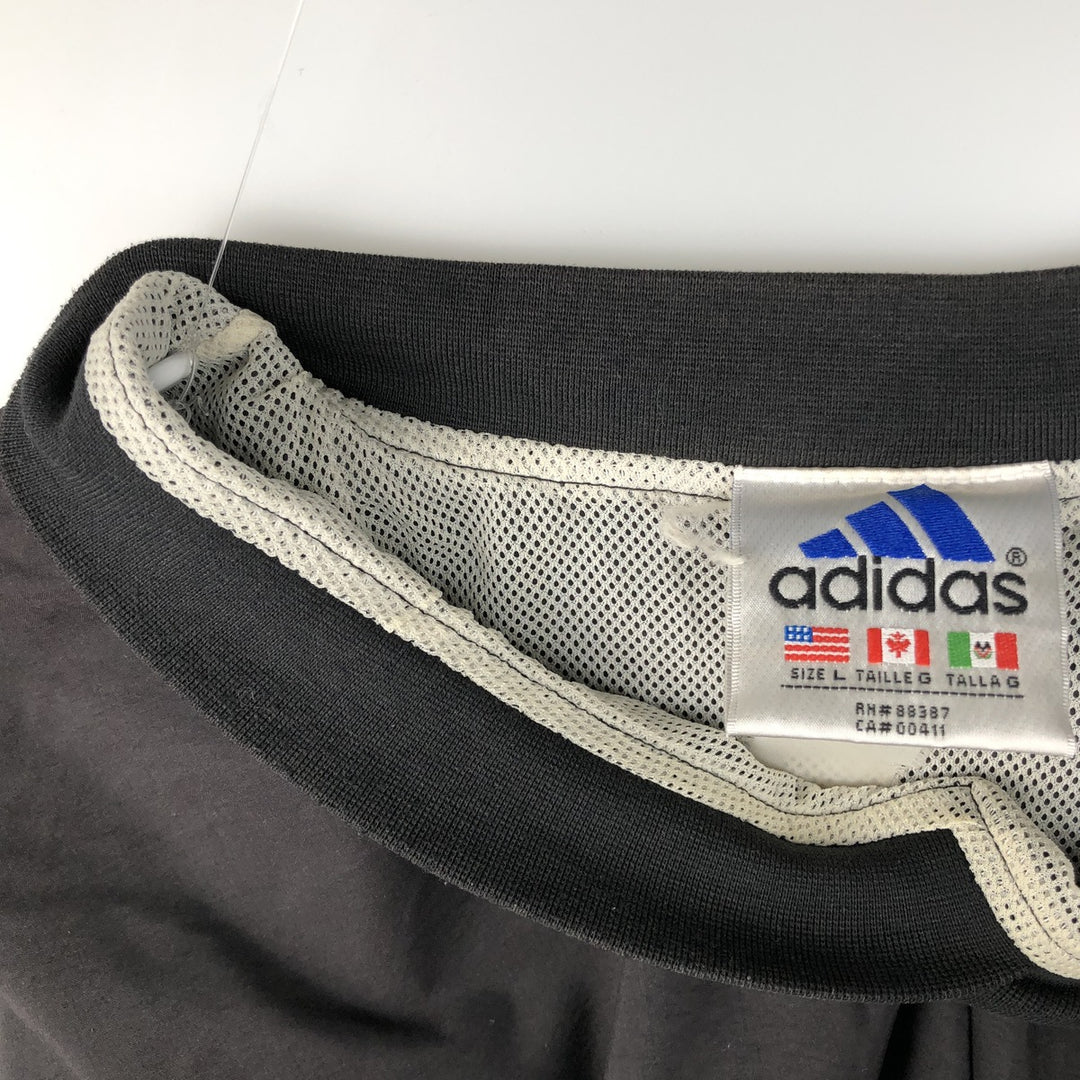 90s-00'S Adidas V-neck warm-up pullover, men's size L unclear black type Vintage Second Hand