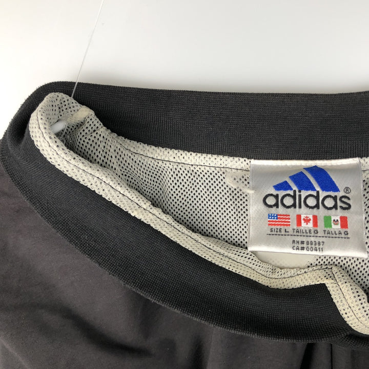 90s-00'S Adidas V-neck warm-up pullover, men's size L unclear black type Vintage Second Hand