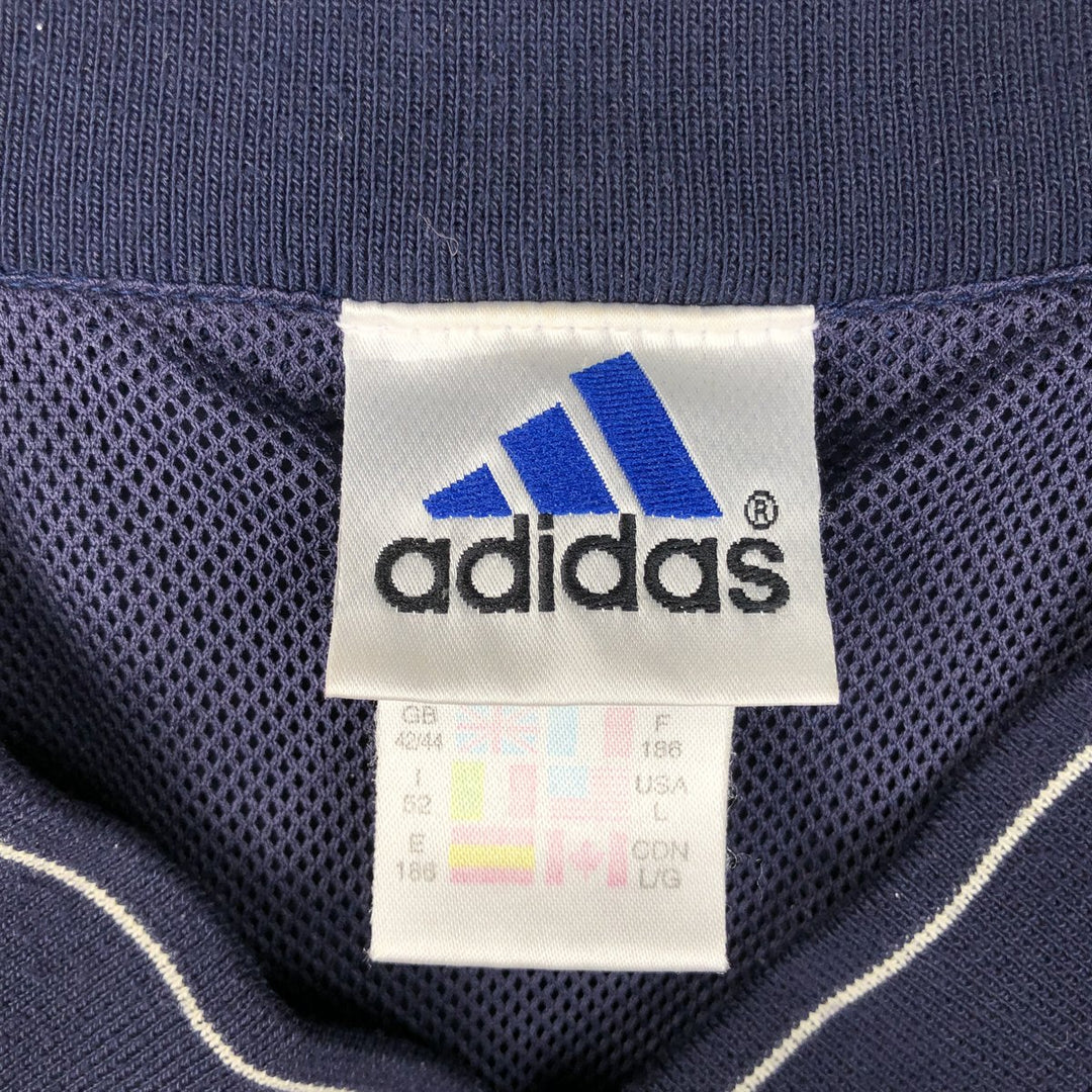 90s-00'S adidas Golf V-neck warm-up pullover, men's size L polyester navy blue type Vintage Second Hand