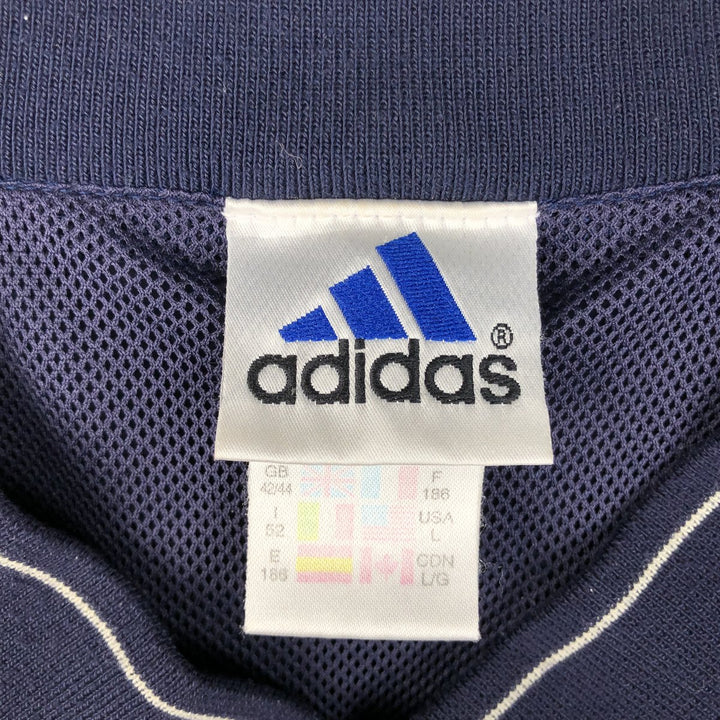 90s-00'S adidas Golf V-neck warm-up pullover, men's size L polyester navy blue type Vintage Second Hand