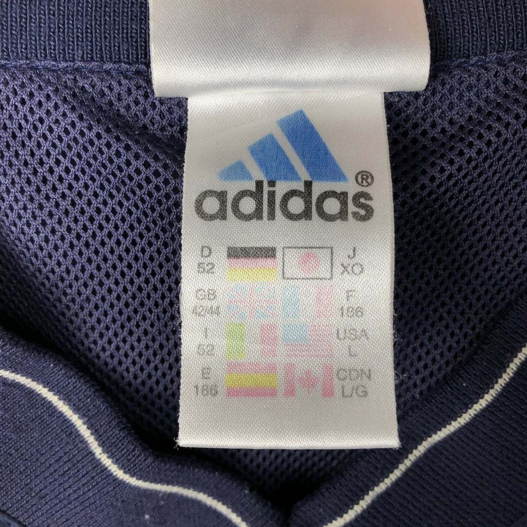 90s-00'S adidas Golf V-neck warm-up pullover, men's size L polyester navy blue type Vintage Second Hand