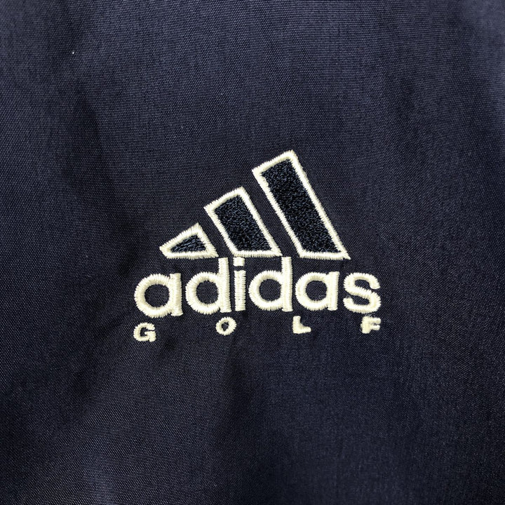 90s-00'S adidas Golf V-neck warm-up pullover, men's size L polyester navy blue type Vintage Second Hand