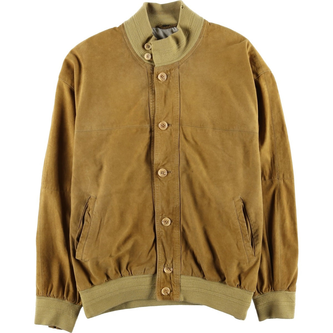 Jean Jacques Benson stand-collar suede leather jacket, men's size L Genuine Leather Suede Leather Beige type Vintage Second Hand