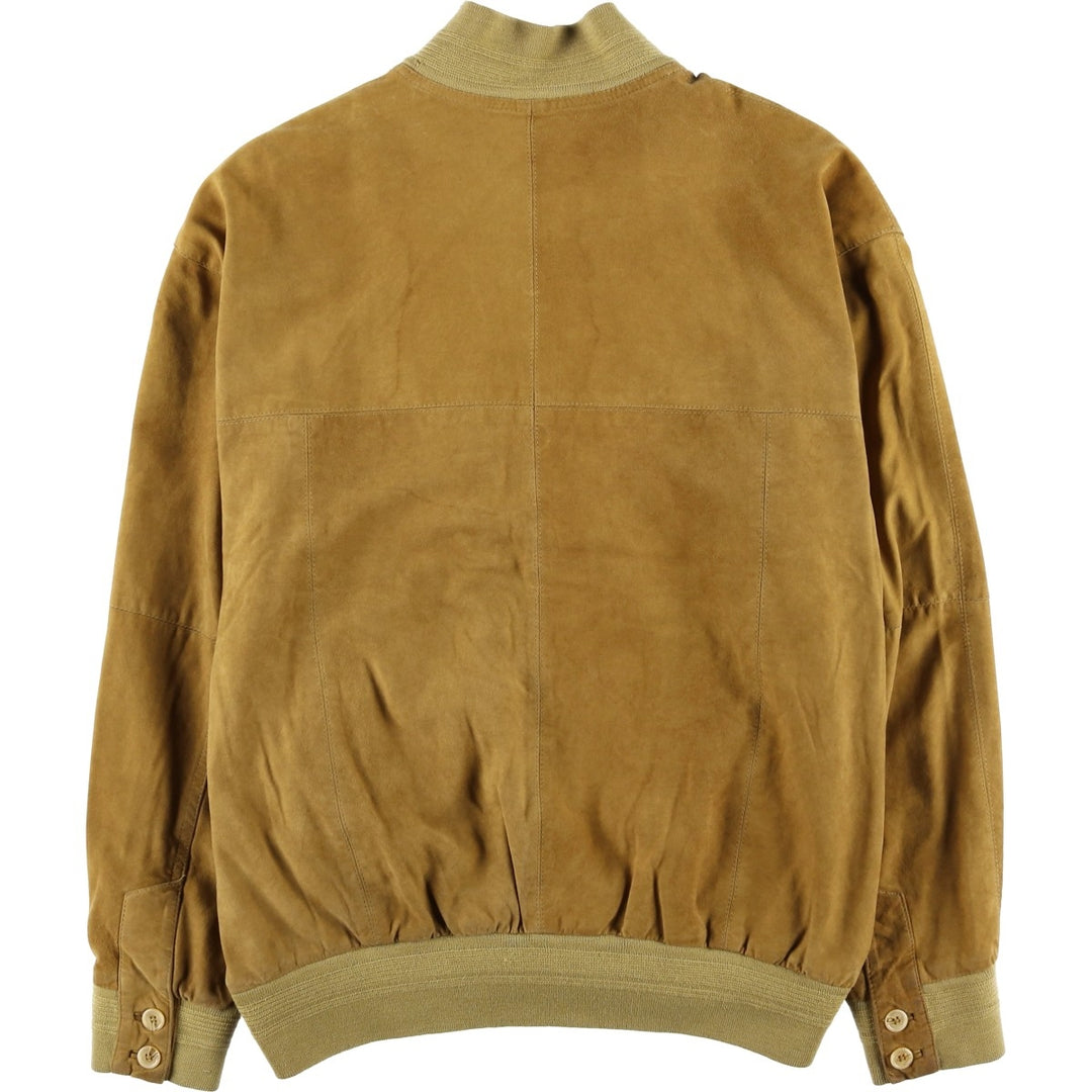 Jean Jacques Benson stand-collar suede leather jacket, men's size L Genuine Leather Suede Leather Beige type Vintage Second Hand