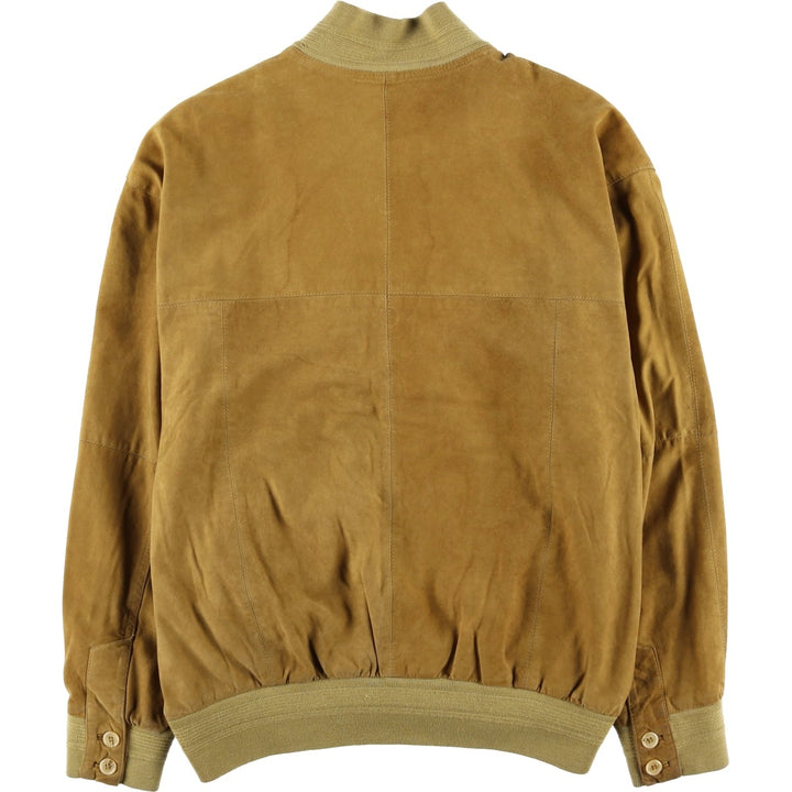 Jean Jacques Benson stand-collar suede leather jacket, men's size L Genuine Leather Suede Leather Beige type Vintage Second Hand