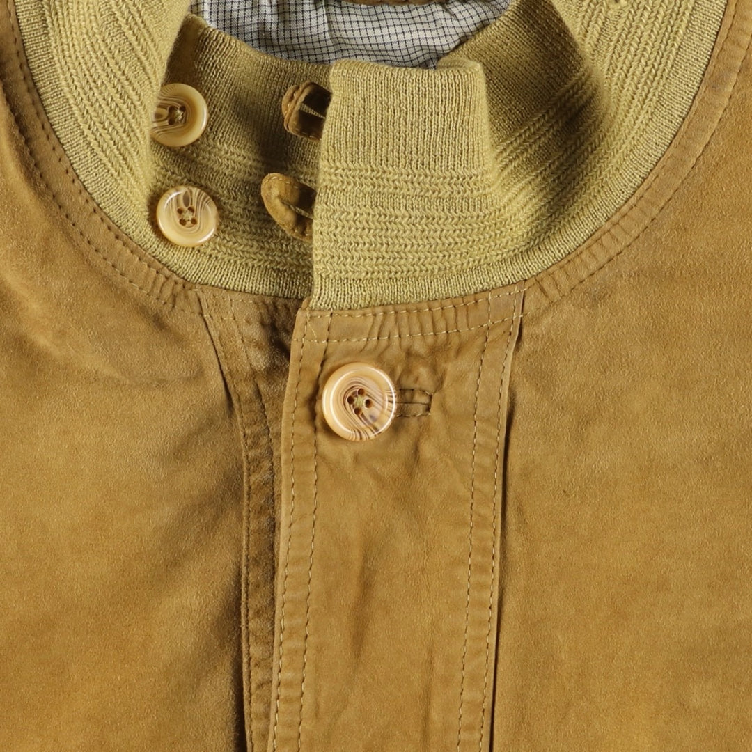 Jean Jacques Benson stand-collar suede leather jacket, men's size L Genuine Leather Suede Leather Beige type Vintage Second Hand