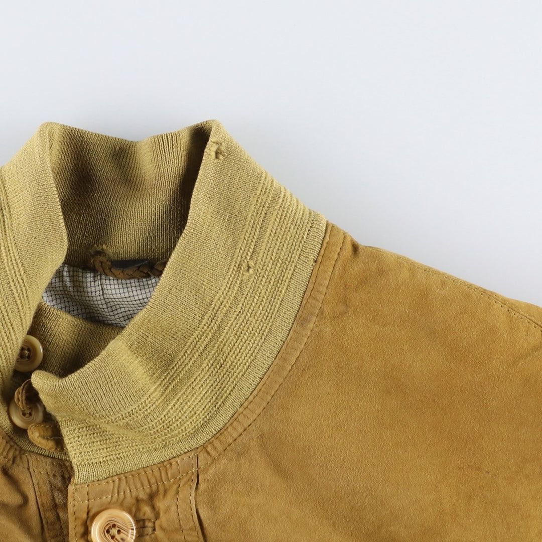 Jean Jacques Benson stand-collar suede leather jacket, men's size L Genuine Leather Suede Leather Beige type Vintage Second Hand