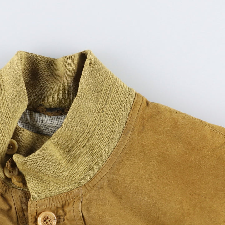 Jean Jacques Benson stand-collar suede leather jacket, men's size L Genuine Leather Suede Leather Beige type Vintage Second Hand