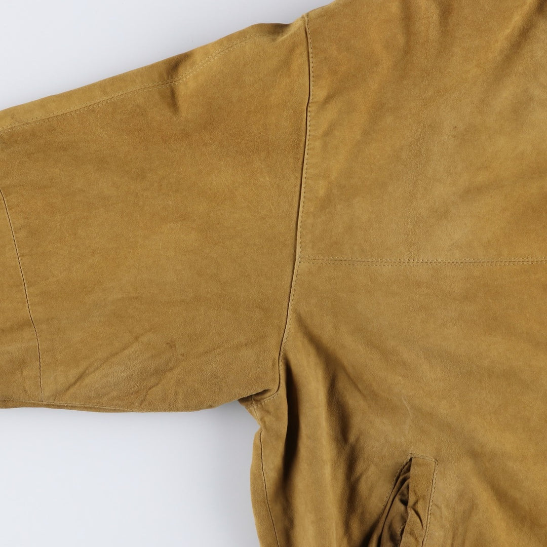 Jean Jacques Benson stand-collar suede leather jacket, men's size L Genuine Leather Suede Leather Beige type Vintage Second Hand