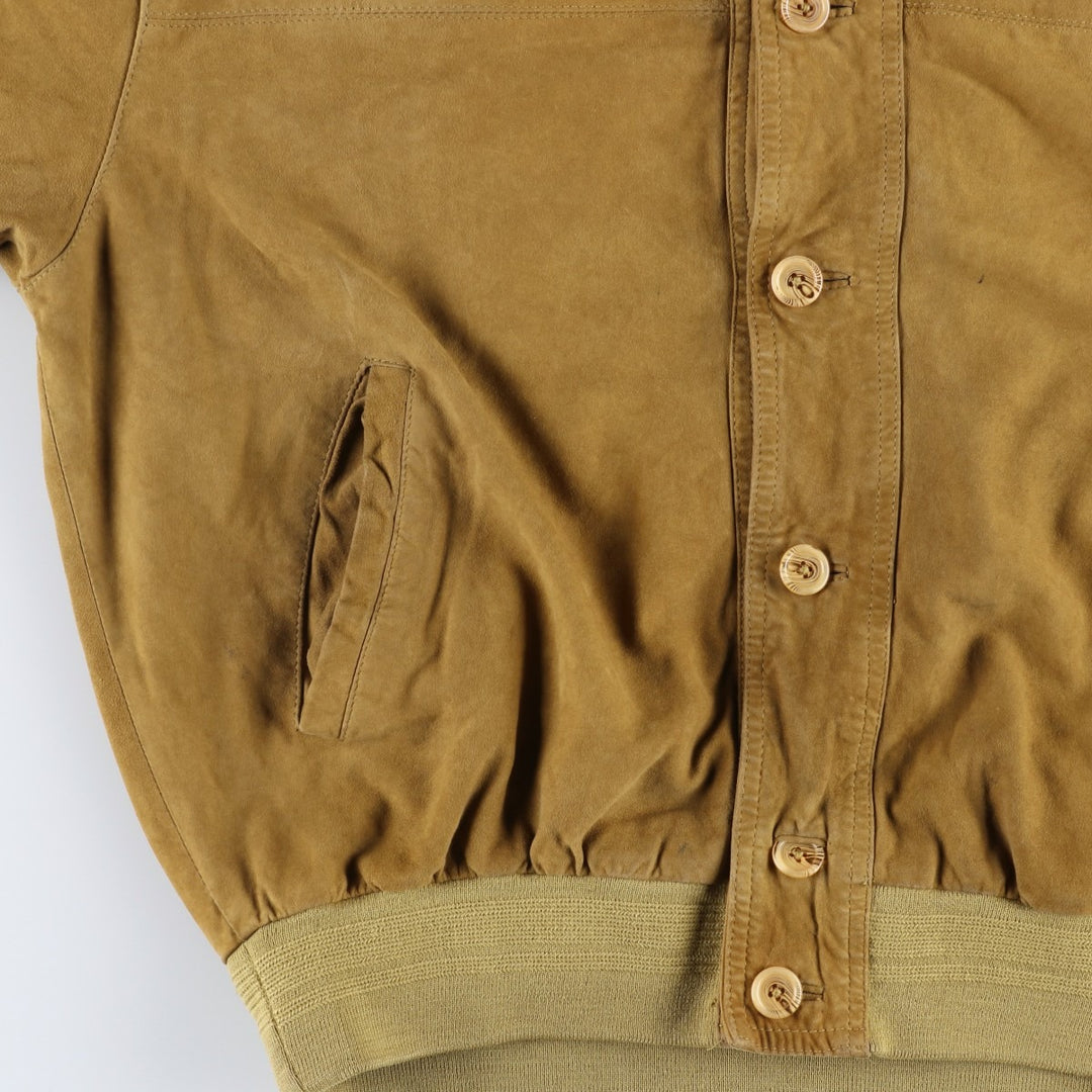 Jean Jacques Benson stand-collar suede leather jacket, men's size L Genuine Leather Suede Leather Beige type Vintage Second Hand