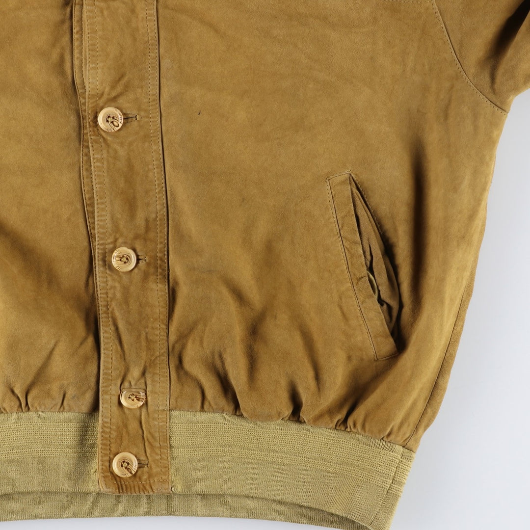 Jean Jacques Benson stand-collar suede leather jacket, men's size L Genuine Leather Suede Leather Beige type Vintage Second Hand
