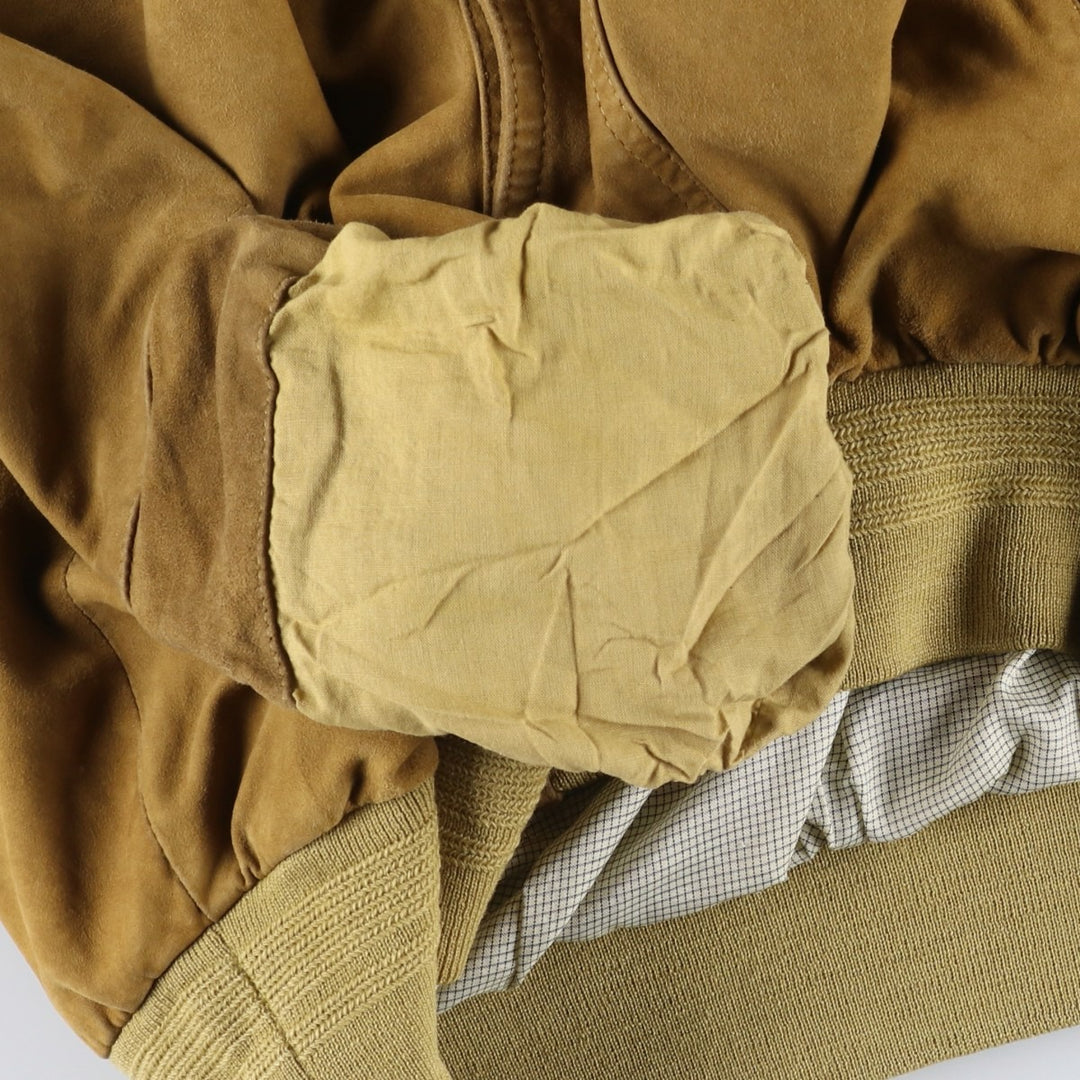 Jean Jacques Benson stand-collar suede leather jacket, men's size L Genuine Leather Suede Leather Beige type Vintage Second Hand