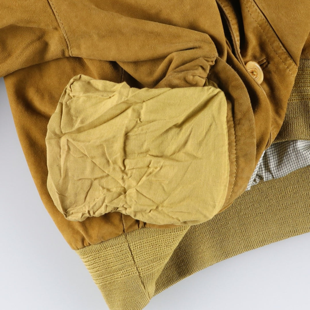 Jean Jacques Benson stand-collar suede leather jacket, men's size L Genuine Leather Suede Leather Beige type Vintage Second Hand