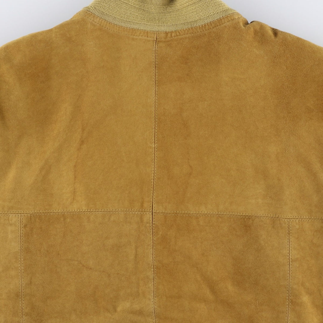 Jean Jacques Benson stand-collar suede leather jacket, men's size L Genuine Leather Suede Leather Beige type Vintage Second Hand