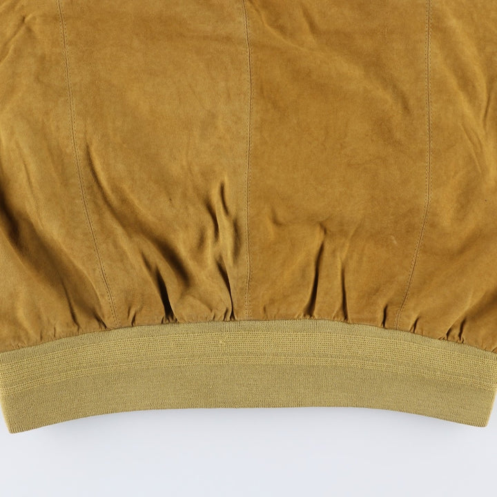 Jean Jacques Benson stand-collar suede leather jacket, men's size L Genuine Leather Suede Leather Beige type Vintage Second Hand