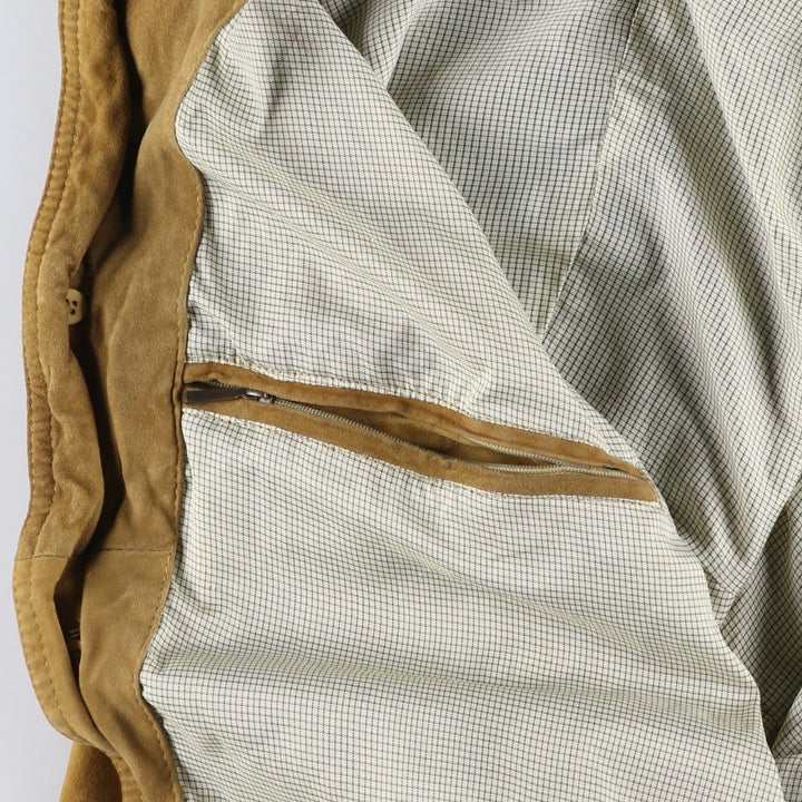 Jean Jacques Benson stand-collar suede leather jacket, men's size L Genuine Leather Suede Leather Beige type Vintage Second Hand