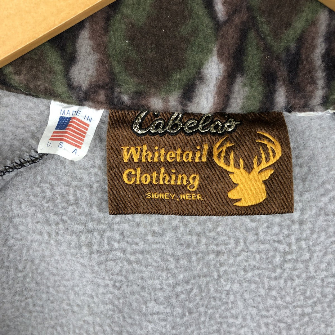 Vintage 90'S Cabela's Realtree Camo Camo Fleece Jacket, Made in the USA, Men's Size Large polyester brown type Vintage Second Hand