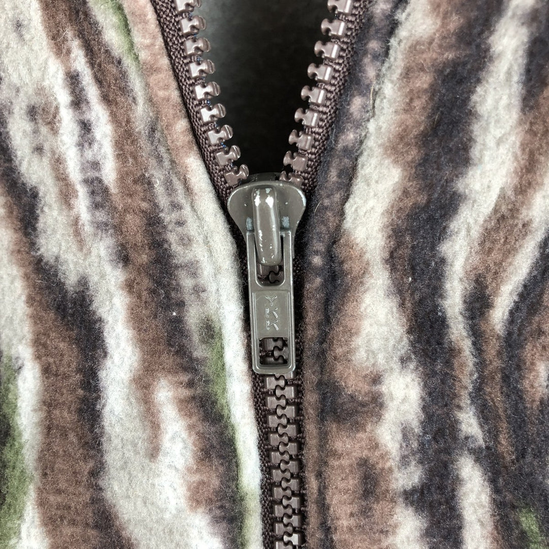 Vintage 90'S Cabela's Realtree Camo Camo Fleece Jacket, Made in the USA, Men's Size Large polyester brown type Vintage Second Hand