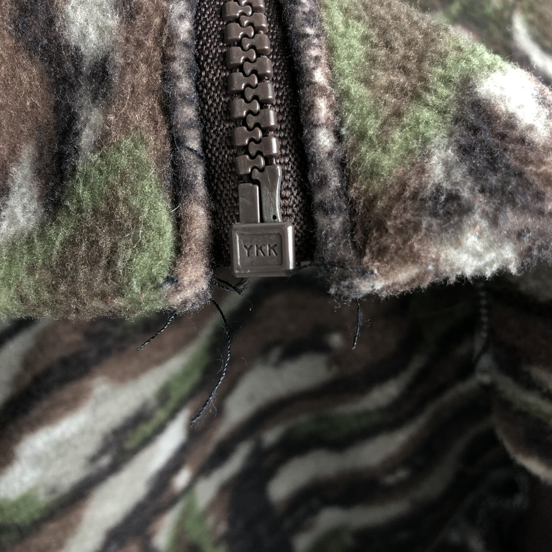 Vintage 90'S Cabela's Realtree Camo Camo Fleece Jacket, Made in the USA, Men's Size Large polyester brown type Vintage Second Hand