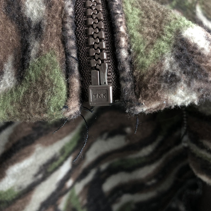 Vintage 90'S Cabela's Realtree Camo Camo Fleece Jacket, Made in the USA, Men's Size Large polyester brown type Vintage Second Hand