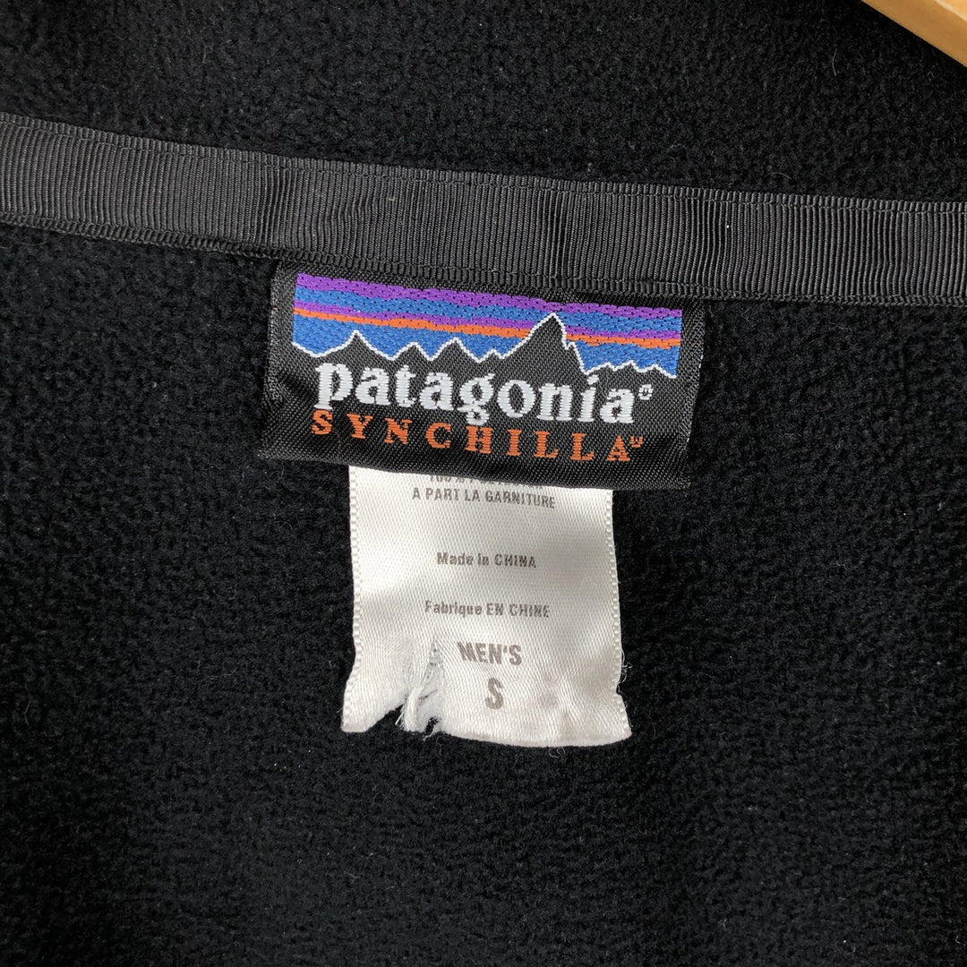 2000'S Patagonia Micro Synchilla Fleece Jacket 26511F5, Men's Size Small polyester black type Vintage Second Hand