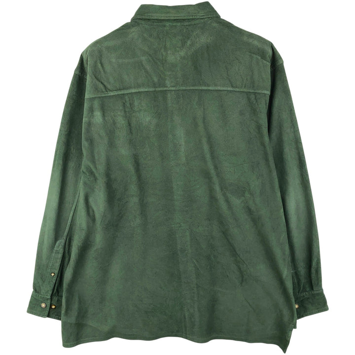 90s-00'S THE NORTH FACE fleece jacket, shirt jacket, men's size L polyester Green type dark green Vintage Second Hand