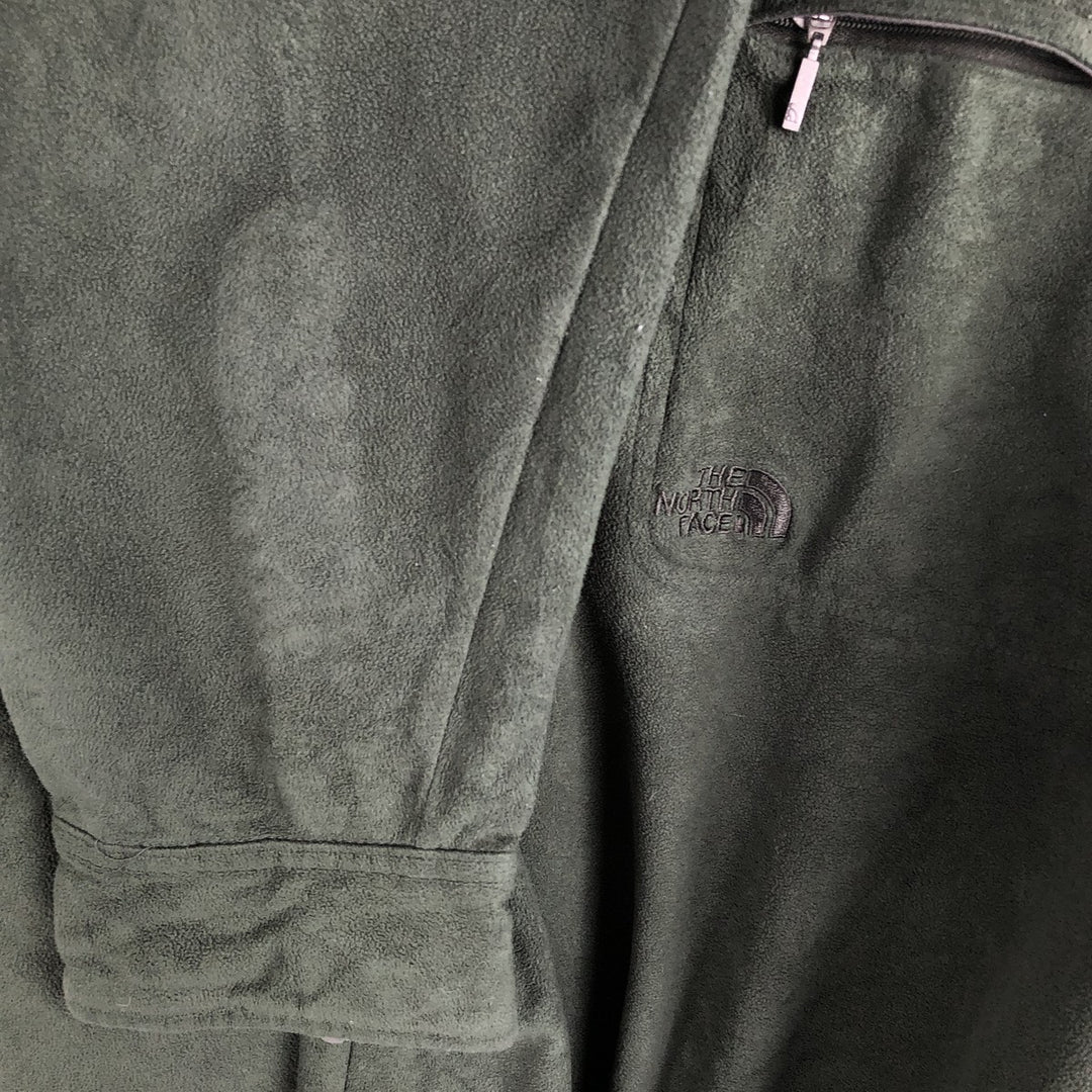 90s-00'S THE NORTH FACE fleece jacket, shirt jacket, men's size L polyester Green type dark green Vintage Second Hand
