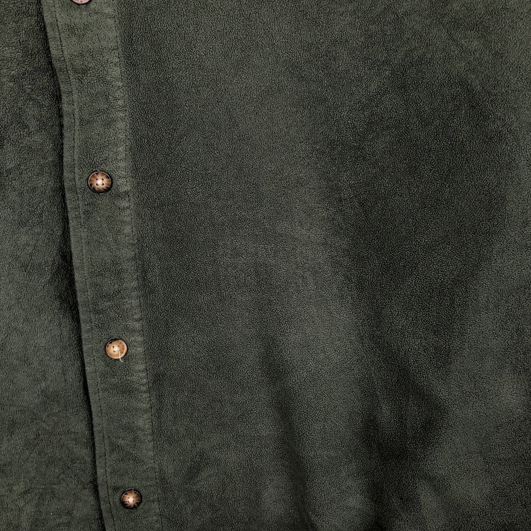 90s-00'S THE NORTH FACE fleece jacket, shirt jacket, men's size L polyester Green type dark green Vintage Second Hand